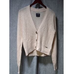 Abercrombie & Fitch Women’s Light Blush Knit Button Cardigan Size Medium